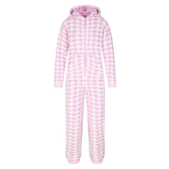 SKIMS Pants - petal houndstooth SKIMS cozy knit unisex jogger suit 💕 pink SKIMS onesie